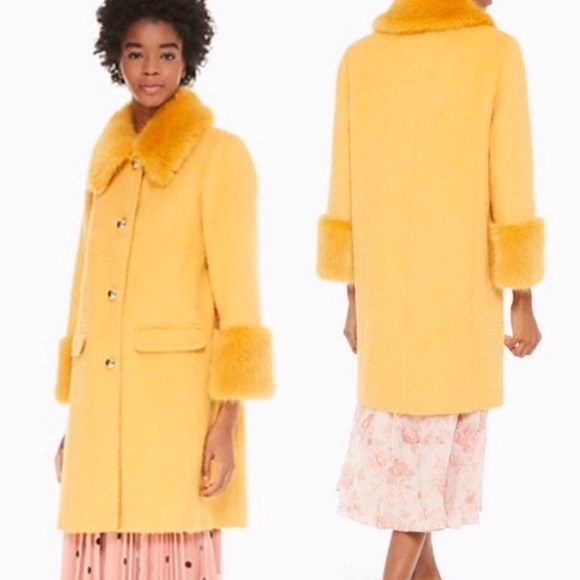 Kate Spade Fluffy Wool Faux Fur Trim 